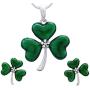 SoulBreezeCollection St. Patricks Day Irish Good Luck Charm Shamrock 4 Leaf Clover Stud Earrings (Stud Set)
