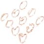 Dcfywl731 10PCS Rings for Teen Girls,Arrow Knot Wave Open Rings Kunckle Stackable Thumb Finger Rings Set for Teen Girls Hypoallergenic Sandals Jewelry