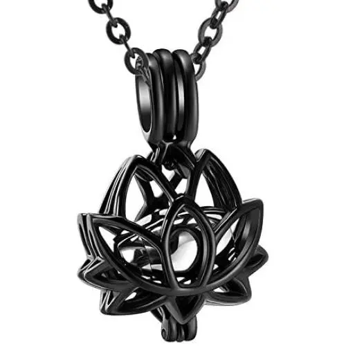 Cremation Jewelry Lotus Flower Urn Necklaces for Ashes Stainless Steel Keepsake Locket Pendants Memorial Urn Jewelry for Human Ashes Holder Cremation Jewelry Lotus Flower Urn Necklaces for Ashes Stainless Steel Keepsake Locket Pendants Memorial Urn Jewelry for Human Ashes Holder