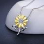 Sunflower Necklace 925 Sterling Silver Sunflower Jewelry Sunflower Gift Summer Jewelry For Women