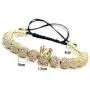 Charm Imperial Crown Braided Bracelets with 8mm Micro Pave Cubic Zirconia Beads 18K Gold King Bracelet for Men Boys