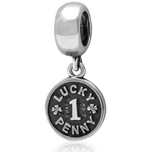 925 Sterling Silver Lucky Penny Charm Coin Charm Money Charm Anniversary Charm Birthday Charm for Pandora Charms Bracelet