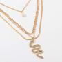 Chargances Snake Pendant Necklace for Women Multi Layer Collar Chain Choker Snake Bone Chain Gold Necklace Nightclub Party Sexy Jewelry