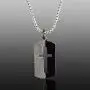 Steve Madden 28 Inch Polished Split Design Open Cross Dogtag Box Chain Necklace for Men in Black IP Plated Stainless Steel (Black) Steve Madden 28 Inch Polished Split Design Open Cross Dogtag Box Chain Necklace for Men in Black IP Plated Stainless Steel (Black)