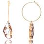 Dangle Hoop Earring with Agate Shaped - Geode Slice Druzy Earrings in Gold Plated, Great for Party, Date, Concert, Banquet and Daily Wear