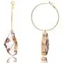 Dangle Hoop Earring with Agate Shaped - Geode Slice Druzy Earrings in Gold Plated, Great for Party, Date, Concert, Banquet and Daily Wear
