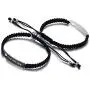 MEALGUET Stainless Steel ID Plate Bracelets Custom Engraving Handmade Braided Rope Wrist Bangle for Men Women Friendship Couple Bracelet for Christmas
