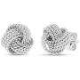 LeCalla Sterling Silver Jewelry Italian Design Diamond Cut Wire Love Knot Stud Earring for Women