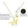 Girls Horse Necklace, Dainty Horse Jewelry for Girls Initial Necklace, Stainless Steel Kids Heart Initial Necklace Horse Girl Horse Pendant Letter Necklace Horse Gifts for Teen Girls Horse Lovers