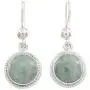 NOVICA Green Jade and .925 Sterling Silver Round Dangle Earrings, Mixco Moon NOVICA Green Jade and .925 Sterling Silver Round Dangle Earrings, Mixco Moon