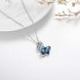 AOBOCO Sterling Silver Infinity Butterfly Pendant Necklace Embellished with Crystals from Austria, Anniversary Birthday Butterfly Gifts for Butterfly Lovers, Fine Jewelry Gifts for Women