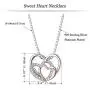 Sllaiss 925 Sterling Silver Love Heart Necklace for Women CZ Triple Heart Pendant Necklace Valentine Birthday Gift Jewelry with Box Chain 18'' +2'' Sllaiss 925 Sterling Silver Love Heart Necklace for Women CZ Triple Heart Pendant Necklace Valentine Birthday Gift Jewelry with Box Chain 18'' +2''