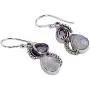 NOVICA Multi-Gem Rainbow Moonstone .925 Sterling Silver Dangle Earrings, Two Teardrops NOVICA Multi-Gem Rainbow Moonstone .925 Sterling Silver Dangle Earrings, Two Teardrops