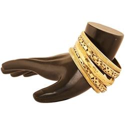Touchstone Indian Bollywood Finely Handcrafted Traditional Trendy Style Designer Jewelry Bangle Bracelets in Antique Gold Tone for Women