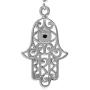 Silvershake 925 Sterling Silver Evil Eye On Hamsa Hand Dangle Hook Earrings Protective Symbol Jewelry for Women