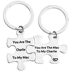 POTIY Mac and Charlie Puzzle Keychain Couple Keychain Lovers Gift Always Sunny Mac and Charlie Keychain Its Always Sunny in Philadelphia Gift