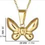 Butterfly Pendant Necklace Lightweight Hypoallergenic Surgical Titanium Steel Golden Insect Necklace
