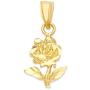 10k Real Solid Gold Rose Pendant, Jewelry for Her Anniversary