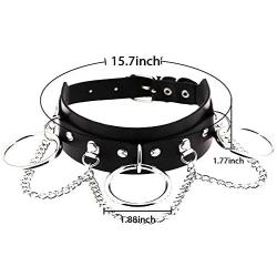 Xjoyous PU Leather Choker Collar Necklace, Vintage Gothic Punk Rock Rivet Necklace for Women and Girls Accessory