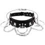 Xjoyous PU Leather Choker Collar Necklace, Vintage Gothic Punk Rock Rivet Necklace for Women and Girls Accessory