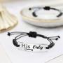 SOUSYOKYO Couple Bracelet, Her One His Only Bracelets, Long Distance Matching Relationship for Wife and Husband, Wedding Day Jewelry