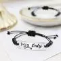 SOUSYOKYO Couple Bracelet, Her One His Only Bracelets, Long Distance Matching Relationship for Wife and Husband, Wedding Day Jewelry SOUSYOKYO Couple Bracelet, Her One His Only Bracelets, Long Distance Matching Relationship for Wife and Husband, Wedding Day Jewelry