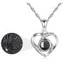925 Sterling Silver Heart I Love You Necklace 100 Languages Love Necklace for Girlfriend Wife Romantic Gifts for Her