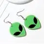 YINLIN Acrylic Green Alien Head Dangle Drop Earrings YINLIN Acrylic Green Alien Head Dangle Drop Earrings