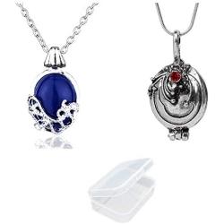 JinYu 2 Pack Necklace and Daywalking Katherine Necklace Pendant Charm Necklace-Royal Blue with Transparent Box