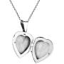 AeraVida Daisy in Full Bloom Heart Pendant Locket .925 Sterling Silver Cable Necklace