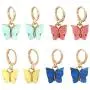 Sntieecr 12 Pairs Butterfly Earrings for Women, Acrylic Colored Butterfly Drop Earrings Butterfly Hoop Dangle Earrings Women and Girls Fashion Jewelry Gift Set