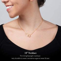 Suavell Sister Necklace. 18K Gold Plated Double Circle Necklace for Women. Sister Gifts from Sister, Galentines Day Gifts, Big Sister Gift or BFF Soul Sister! Interlocking Circle Necklace Jewelry