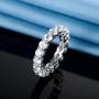 GEMSME 18K White Gold Filled Cubic Zirconia Eternity Band Ring for Women
