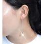 Kainier Drop Dangle Earrings CZ Tear Drop Style 14K Gold Plated Cubic Zirconia Thread Dangling Earrings for Women and Girls