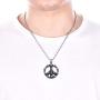 starchenie Peace Sign Pendant of Skull Necklace Stainless Steel Punk Jewelry for Men