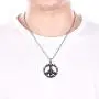 starchenie Peace Sign Pendant of Skull Necklace Stainless Steel Punk Jewelry for Men