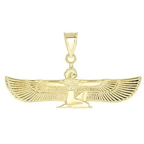 Pharaonic Gold Egyptian Winged Goddess Isis Charm Pendant Pharaonic Gold Egyptian Winged Goddess Isis Charm Pendant