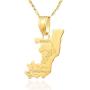 Republic of Congo Map Pendant Chain,Gold Color Congo-Brazzaville Map Country Map Congo Symbol Jewelry