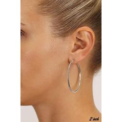 14k Gold Classic Hoop Earrings, 2 Diameter