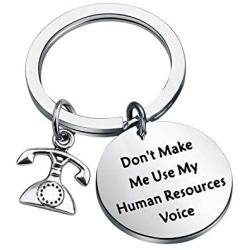 ENSIANTH Human Resources Gift Don’t Make Me Use Human Resources Voice Keychain HR Manager Gift Coworker Gift