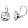 AOBOCO Sterling Silver Bella Earrings Embellished with Crystals from Austria, Hypoallergenic Pierced Leverback Cushion Cut Earrings, Fine Jewelry Gifts for Women