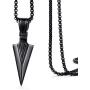 MOO&LEE Mens Stainless Steel Spear Point Arrowhead Pendant Necklace with 24 Inches Chain