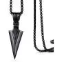 MOO&LEE Mens Stainless Steel Spear Point Arrowhead Pendant Necklace with 24 Inches Chain