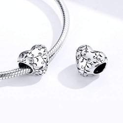 BAMOER Love Heart Bead Charms for Pandora Bracelets 925 Sterling Silver Heart Shape Charm Infinity Love Jewelry Gifts