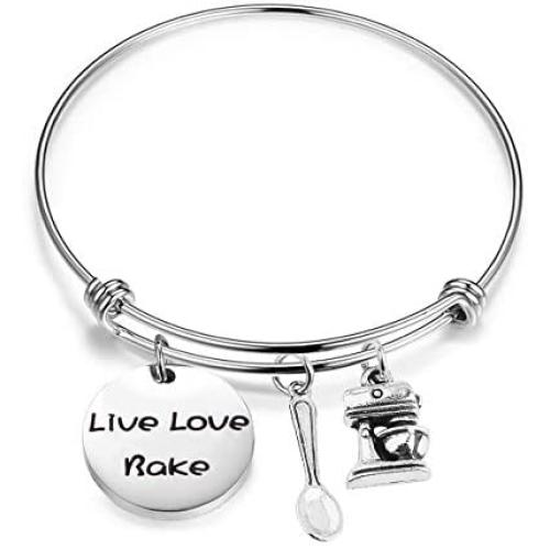 Gzrlyf Baker Charm Bracelet Baking Bracelet Baker Graduation Gift Cook Charm Bracelet Pastry Chef Jewelry Kitchen Gift Baking Gift
