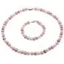 JYXJEWELRY Classic Multi-Color Pearl Necklace Bracelet Set 8-9mm Potato Shape Freshwater Cultured Pearl Jewelry Set for Women 19''