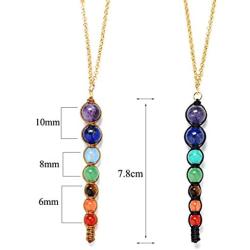 Zuo Bao 7 Chakra Natural Stone Yoga Bracelet 8mm Nature Stone Braided Rope Healing Yoga Bead Rope Necklace