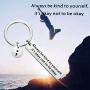 CENWA Semicolon Keychain Suicide Prevention Awareness Gift Always Be Kind to Yourself Its Okay Not to Be Okay Depression Awareness Inspirational Semi Colon Jewelry