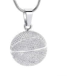 mingkejw Urn Necklace Basketball Cremation Jewelry for Ashes Pendant Keepsake Memorial Necklace for Women Men