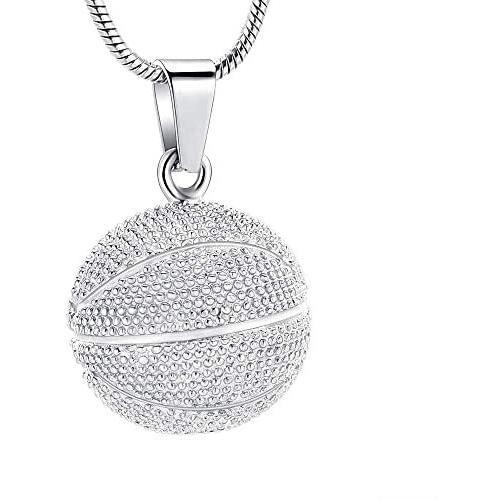 mingkejw Urn Necklace Basketball Cremation Jewelry for Ashes Pendant Keepsake Memorial Necklace for Women Men